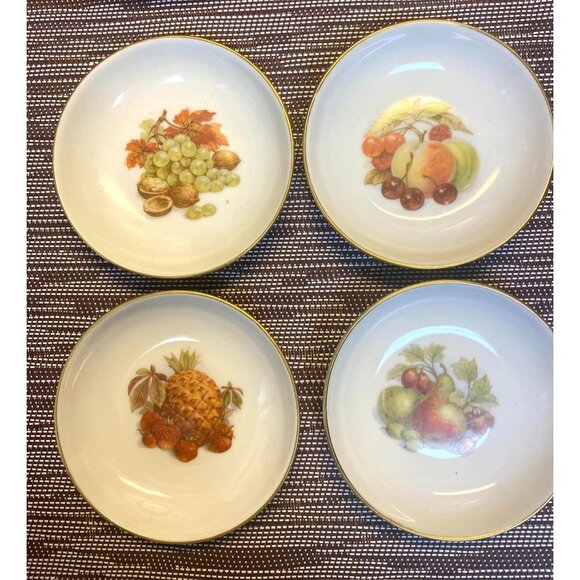 Vintage Haaman Israel Fruit Motif Porcelain Plates Set Of 4 - Picture 1 of 6